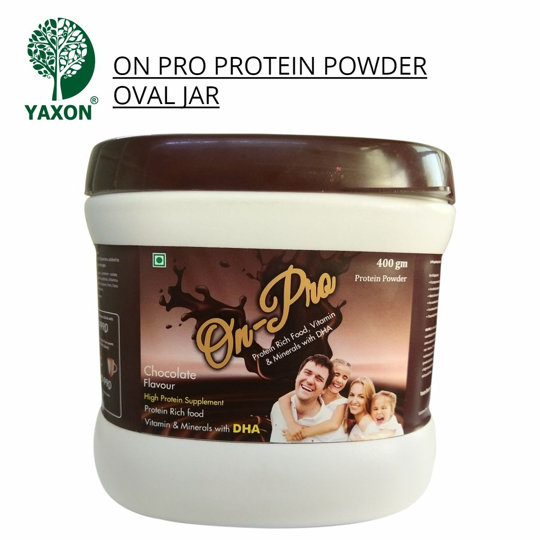 YAXON ON PRO Chocolate Protein Powder Oval Jar